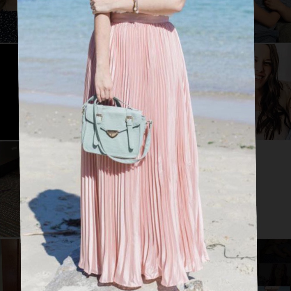 Pleated full length skirt